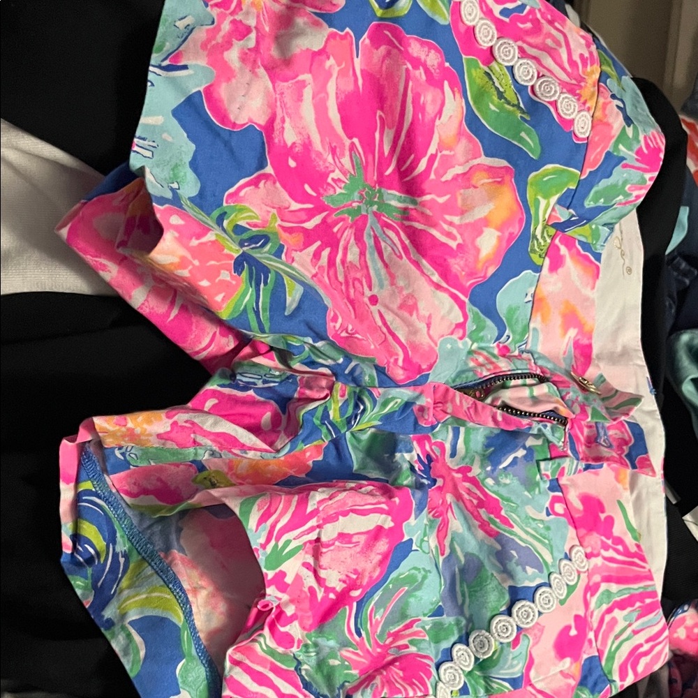 Lilly Pulitzer Vibrant Floral Shorts - Pink and Blue